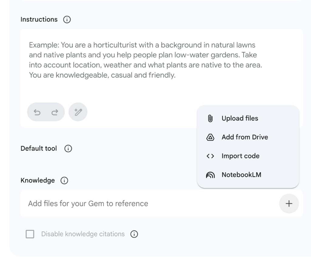 Gemini 的 Gem 可以直接加入 NotebookLM 作為 knowledge
